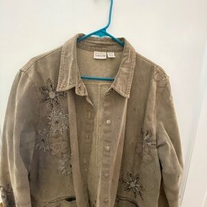 Chico’s gray denim jacket